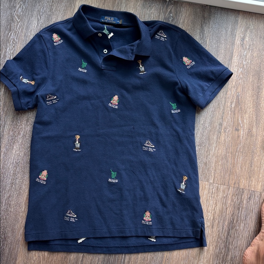 Polo Ralph Lauren Men's Polo Bear Polo Shirt navy size m